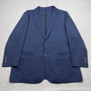 XSuit Blazer Men 50R Blue Heathered Wool Tailored Stretch 2 Button Sport Coat